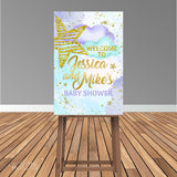 Twinkle Star Lavender 6X6 Table Banner Backdrop with 6ft Table Wrap, Design, Print and Ship!