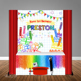 Color 6X6 Table Banner Backdrop with 6ft Table Wrap, Design, Print & Ship!