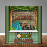 One Happy Camper 6X6 Table Banner Backdrop with 6ft Table Wrap, Design, Print & Ship!