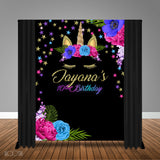 Black Unicorn 6x8 Banner Backdrop/ Step & Repeat Design, Print and Ship!