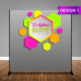 Glow Themed 8x8 Backdrop / Step & Repeat, Design, Print and Ship!