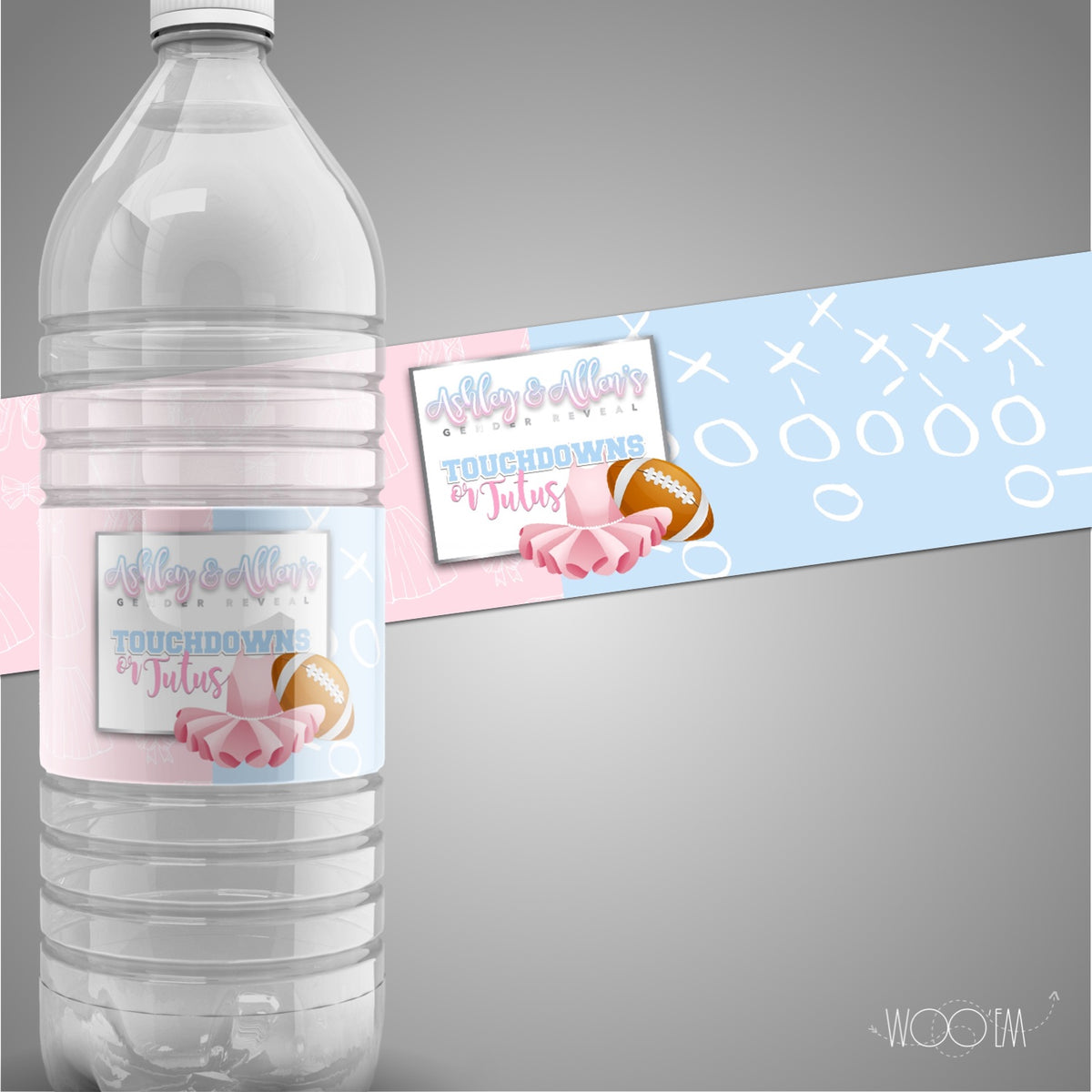 Touchdowns or Tutus Gender Reveal 6x8 Banner Backdrop, Design, Print a ...