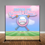 Baseball or Softball Gender Reveal 8x8 Backdrop / Step & Repeat, Design, Print and Ship!