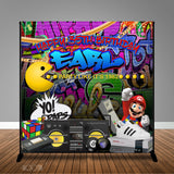 80s 90s Hip Hop Grafitti Themed 8x8 Backdrop/Step & Repeat, Design, Print and Ship!