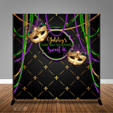 Mardi Gras Masquerade Banner Backdrop/ Step & Repeat Design, Print and Ship!
