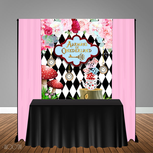 Wonderland 5x6 Table Banner Backdrop/ Step & Repeat, Design, Print and Ship!