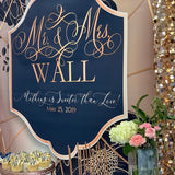 Navy and Rose Gold Wedding Bridal Shower 5x6 Table Banner Backdrop, Design, Print & Ship!