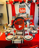 YouTube Birthday 5x6 Table Banner Backdrop Design, Print and Ship!