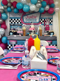 1950's Diner  6X6 Table Banner Backdrop with 6ft Table Wrap/ Step & Repeat, Design, Print and Ship!