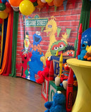 Sesame Street Themed Birthday Banner Backdrop/ Step & Repeat Design, Print and Ship!