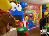 Sesame Street Themed Birthday Banner Backdrop/ Step & Repeat Design, Print and Ship!