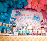 Ice Cream Gender Reveal ”What’s the Scoop” 6X6 Table Banner Backdrop with 6ft Table Wrap, Design, Print & Ship!