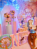 Pastel Pink Carnival Circus Themed 8x8 Backdrop / Step & Repeat, Design, Print and Ship!