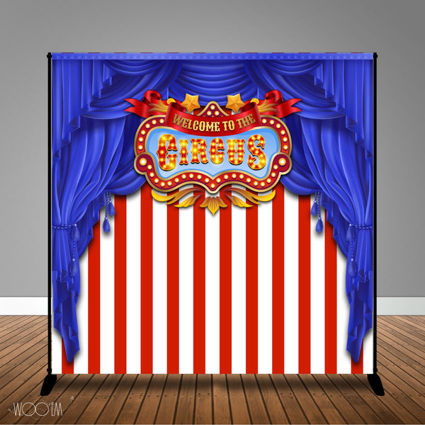 Carnival Circus Themed 8x8 Backdrop / Step & Repeat, Design, Print and Ship!