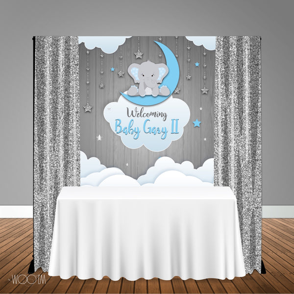 Elephant Baby Shower 5x6 Table Banner Backdrop/ Step & Repeat, Design, Print and Ship!