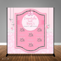 Pink Baby Shower Banner Backdrop/ Step & Repeat Design, Print and Ship!