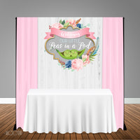 Two Peas in a Pod 5x6 Table Banner Backdrop/ Step & Repeat, Design, Print and Ship!