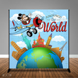 Vintage Travel Mickey Mouse 8x8 Backdrop / Step & Repeat, Design, Print and Ship!