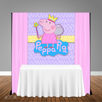 Peppa Pig Princess 5x6 Table Banner Backdrop/ Step & Repeat, Design, Print and Ship!