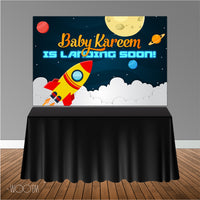 Rocket Space Baby Shower 6x4 Candy Buffet Table Banner Backdrop, Design, Print & Ship!