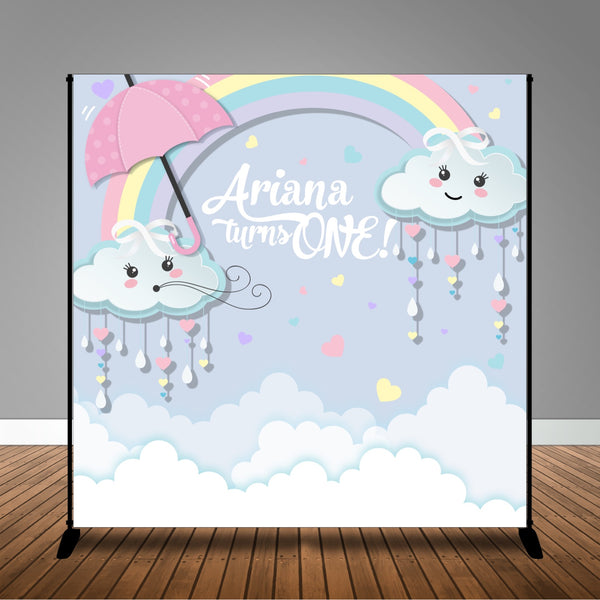 Cute Rainbow Clouds, 8x8 Backdrop / Step & Repeat, Design, Print and Ship!