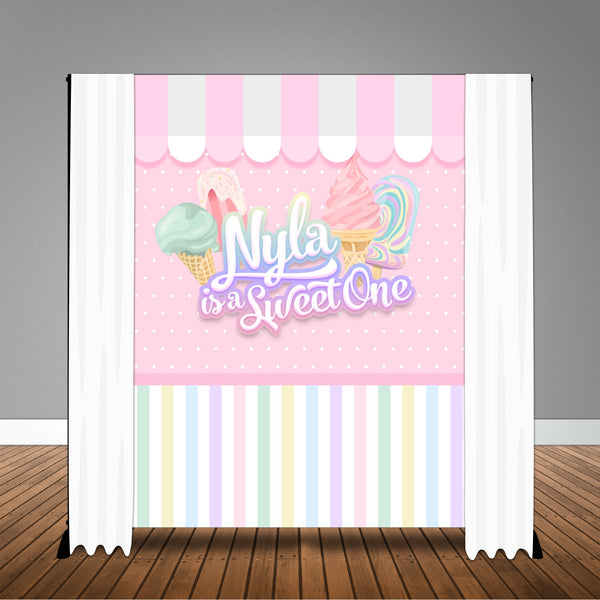 Ice Cream Sweet 6x8 Banner Backdrop/ Step & Repeat Design, Print and Ship!