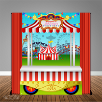 Circus Carnival 6X6 Table Backdrop with 6ft Table Wrap, Design, Print & Ship!
