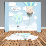 Hot Air Balloon with Bear 8x8 Themed Baby Shower Banner Backdrop Design, Print & Ship!