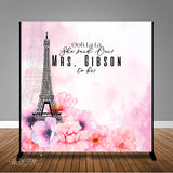 Parisian Themed Bridal Shower 8x8 Backdrop / Step & Repeat, Design, Print and Ship!