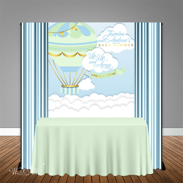 Hot Air Balloon Baby Shower 5x6 Table Banner Backdrop/ Step & Repeat, Design, Print and Ship!