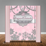 Winter Wonderland Pink Snowflake 6x8 Banner Backdrop/ Step & Repeat Design, Print and Ship!