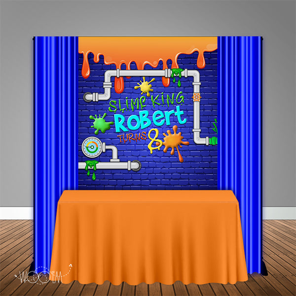 Slime King 5x6 Table Banner Backdrop/ Step & Repeat, Design, Print and Ship!