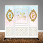 King or Queen Gender Reveal 8x8 Backdrop/Step & Repeat, Design, Print and Ship!