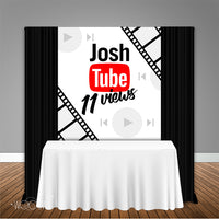 YouTube Birthday 5x6 Table Banner Backdrop Design, Print and Ship!