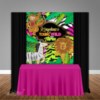 Young, Wild & Three Safari 5x6 Table Banner Backdrop, Design, Print and Ship!