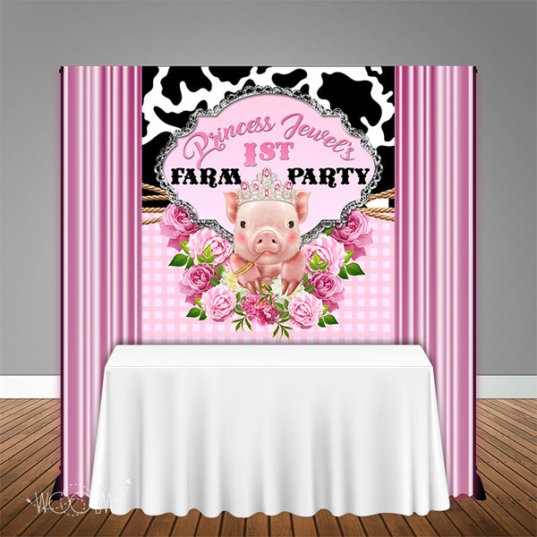 Farm Princess 5x6 Table Banner Backdrop/ Step & Repeat, Design, Print and Ship!