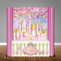 Princess Pink Castle 6X6 Table Banner Backdrop with 6ft Table Wrap, Design, Print and Ship!