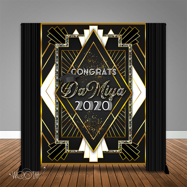 Gatsby Art Deco 6x8 Banner Backdrop/ Step & Repeat Design, Print and Ship!