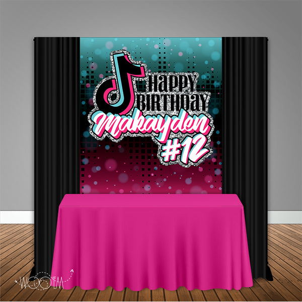 Tiktok Birthday 5x6 Table Banner Backdrop Design, Print and Ship!