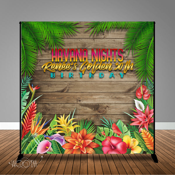 Havana Tropical 8x8 Banner Backdrop/ Step & Repeat, Design, Print and Ship!