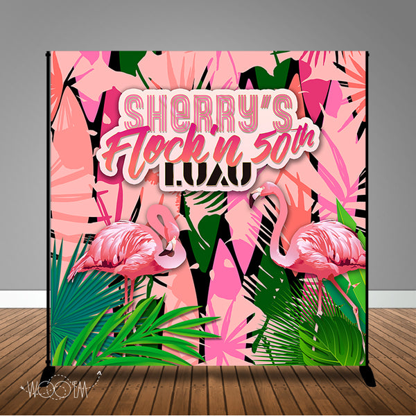 Flamingo Luau 8x8 Backdrop / Step & Repeat, Design, Print and Ship!
