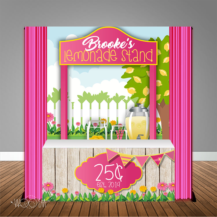 Lemonade Stand Birthday 6X6 Table Backdrop with 6ft Table Wrap, Design ...