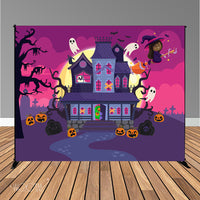 Haunted House Witch 10x8 Backdrop, Design, Print and Ship!