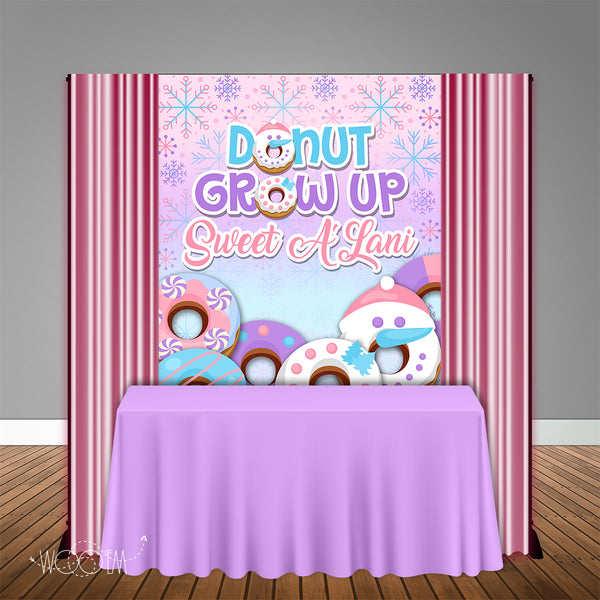 Donut Grow Up Winter Onederland 5x6 Table Banner Backdrop/ Step & Repeat, Design, Print and Ship!