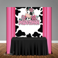 Pink Cow 5x6 Table Banner Backdrop/ Step & Repeat, Design, Print and Ship!