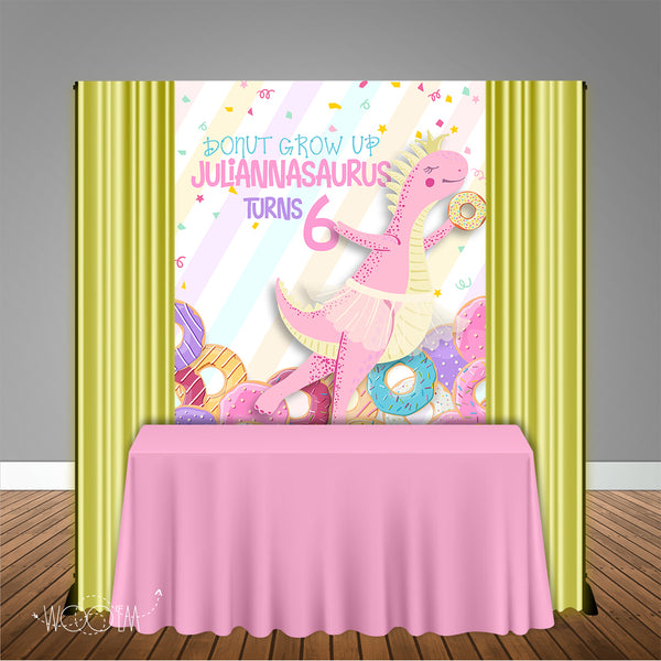 Dinosaur & Donuts 5x6 Table Banner Backdrop, Design, Print & Ship!