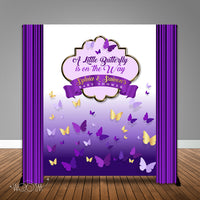 Butterfly Baby Shower 6x8 Banner Backdrop/ Step & Repeat Design, Print and Ship!