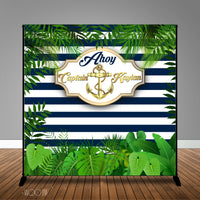 Nautical Gold Anchor Baby Shower Backdrop/Step & Repeat, Design, Print and Ship!