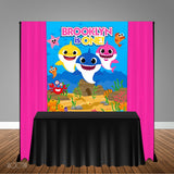 Shark 5x6 Table Banner Backdrop/ Step & Repeat, Design, Print and Ship!