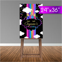 Black Unicorn 5x6 Table Banner Backdrop/ Step & Repeat, Design, Print and Ship!
